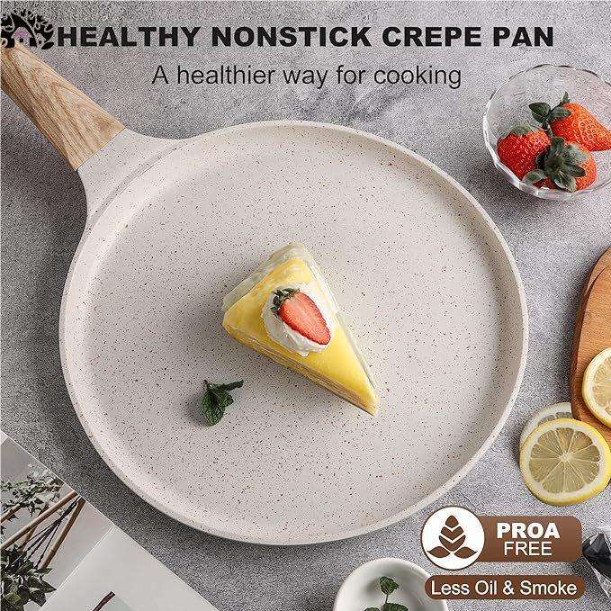 Premium Ceramic Non-Stick Frying Pan with Wooden Handle