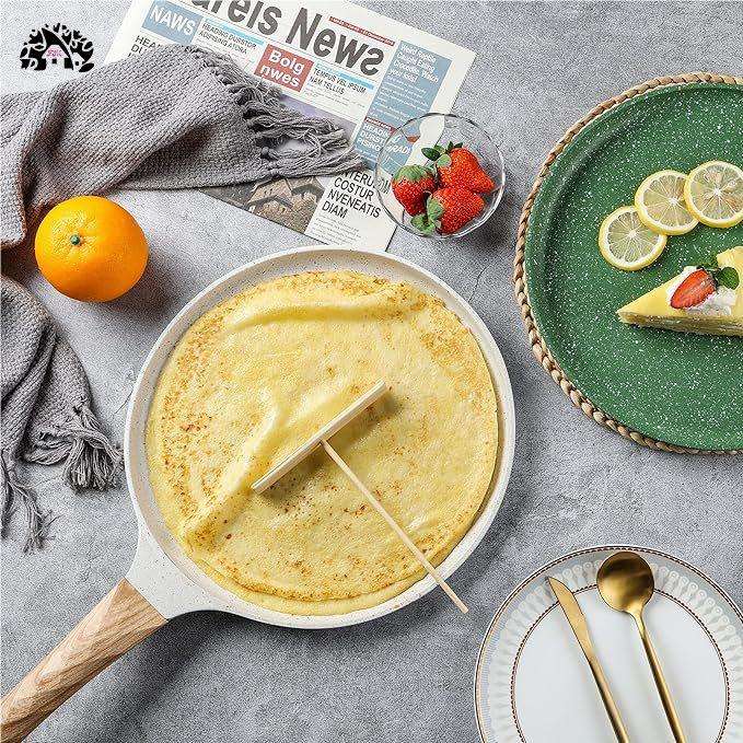 Premium Ceramic Non-Stick Frying Pan with Wooden Handle