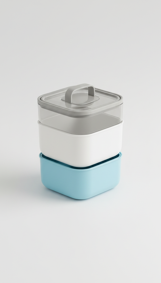 Stackable kitchen storage canister with silicone seal