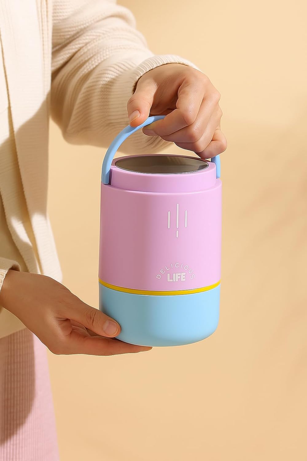 YELONA Insulated Lunch Box | 3-Tier Stainless Steel Food