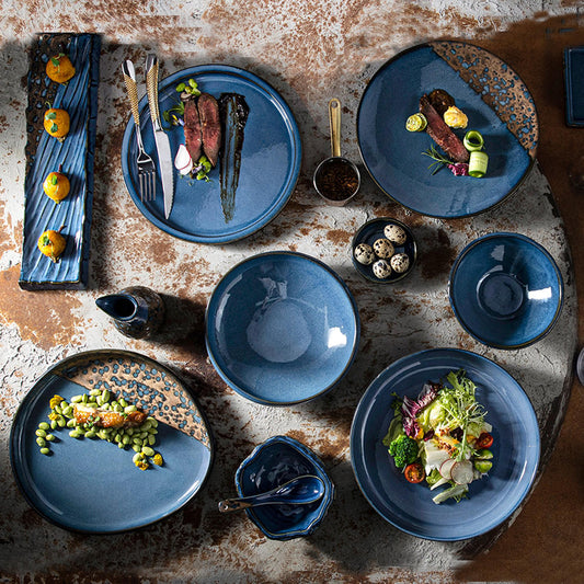 Blue Prato Porcelain Dinner Plate – Japanese Style