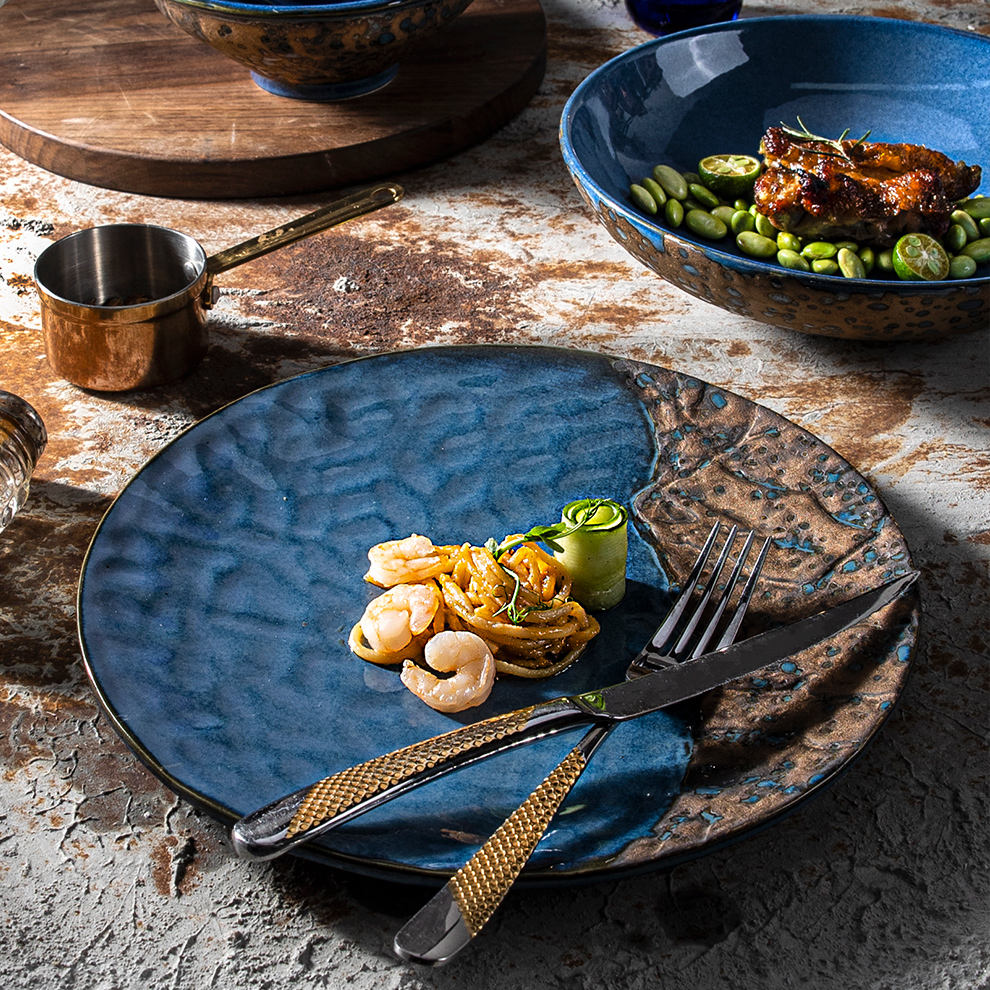Blue Prato Porcelain Dinner Plate – Japanese Style