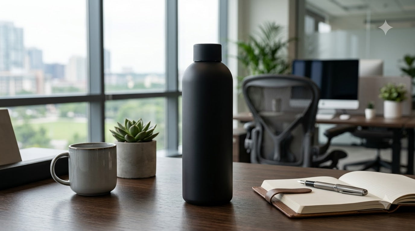 Matte Black Stainless Steel Water Bottle