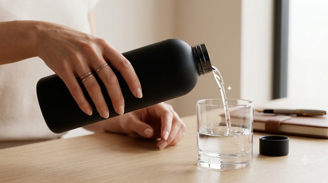 Matte Black Stainless Steel Water Bottle